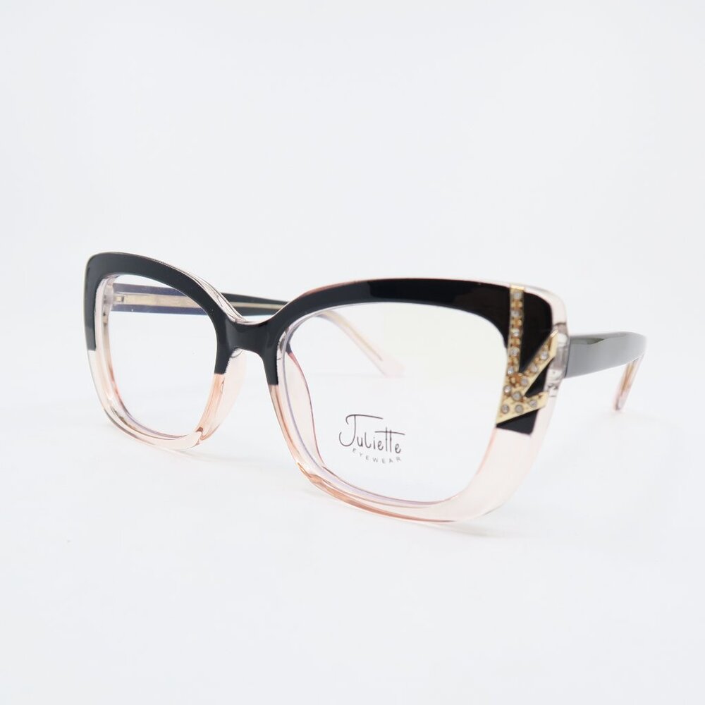 Juliette 82098 C7 54mm Black/Pink/Gold Italian Fashion, Women's New Eyeglasses.